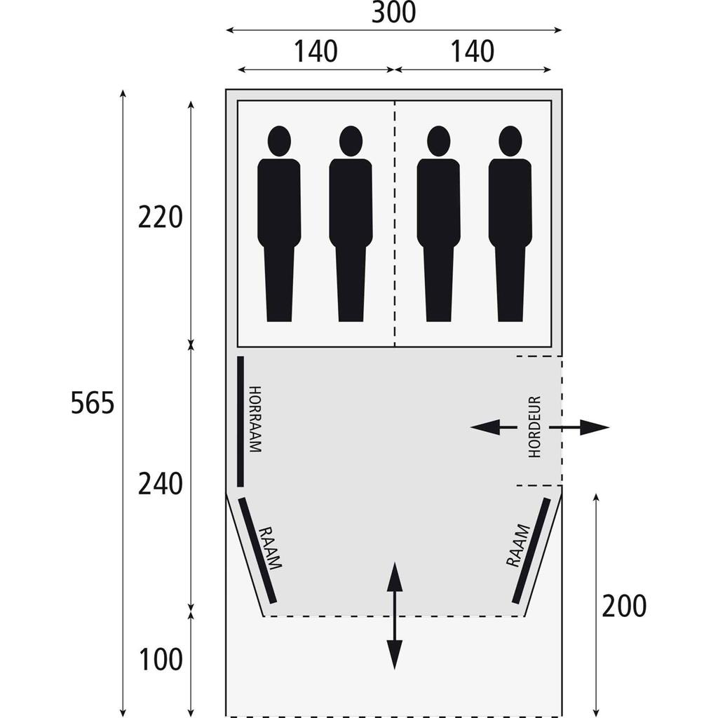 safaricablackhawk300deluxetentveneboercampingoutdoordrachtenafmeting
