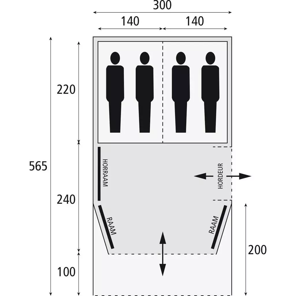 safaricablackhawk300deluxetentveneboercampingoutdoordrachtenafmeting