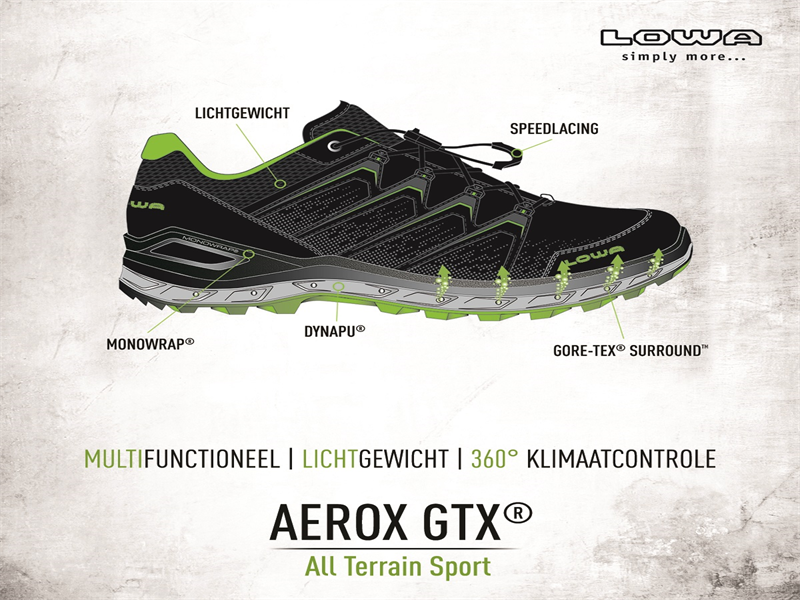 Lowa Aerox GTX Lo Schwarz-Limone | Veneboer Camping \u0026 Outdoor